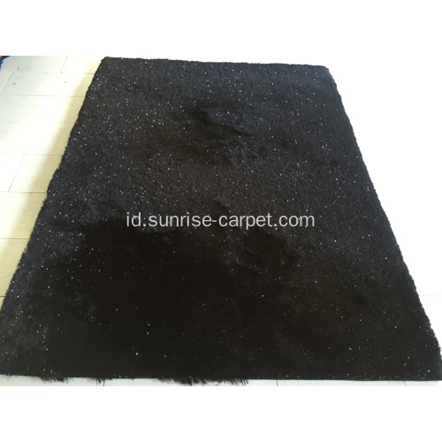 Tipis Polyester Silk Shaggy dengan Karpet Karpet Lurex